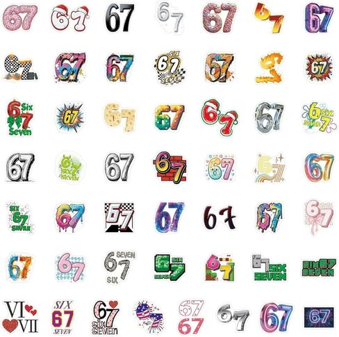 100Pcs Six-Seven Stickers for Kids, Vinyl Stickers Kids Waterproof Stickers for Water Bottles Laptop Classroom Decor in Saudi Arabia