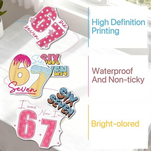 100Pcs Six-Seven Stickers for Kids, Vinyl Stickers Kids Waterproof Stickers for Water Bottles Laptop Classroom Decor in Saudi Arabia