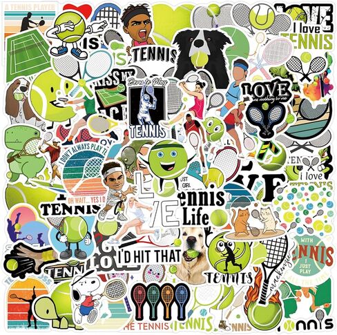 110Pcs Tennis Stickers Vinyl Aesthetics Sticker for Scrapbooking, Diary, Laptop, Bumper, Skateboard, Water Bottle, Computer, Phone, Cartoon, Hard hat, Car Stickers and Decals in Saudi Arabia