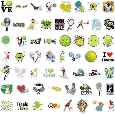110Pcs Tennis Stickers Vinyl Aesthetics Sticker for Scrapbooking, Diary, Laptop, Bumper, Skateboard, Water Bottle, Computer, Phone, Cartoon, Hard hat, Car Stickers and Decals in Saudi Arabia