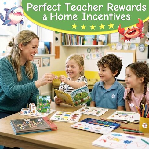 JIXZEN 3 Rolls 1500 PCS Animal Stickers for Kids, 24 Cute Farm/Ocean/Wild Designs with Motivational Words, Reward Stickers for Toddlers 2-4, Classroom School Supplies (1.0 Inch) in Saudi Arabia
