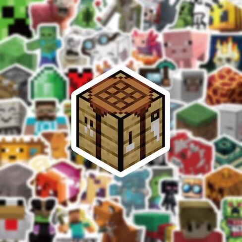 100 Pcs Pixel Cartoon PVC Stickers, Gifts for Laptop Water Bottle Skateboard Party Supplies Decorations Teens in Saudi Arabia