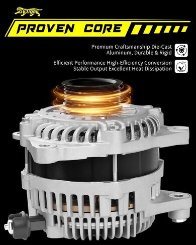 Oktiger New 175A Alternator for Ford Explorer Base Limited Xlt 2011 2012 3.5L, Flex 2009 2010 3.5L, Taurus 2010-2012 Edge Sport, for Lincoln Mks Mkt Mkx 12V 175Amp CW 6-Groove Pulley, OE 8A4T-10300-AC | Precision CNC castings + die-cast aluminum housing,  in Saudi Arabia