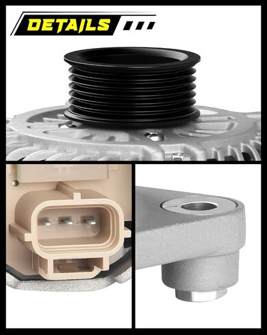 Oktiger New 175A Alternator for Ford Explorer Base Limited Xlt 2011 2012 3.5L, Flex 2009 2010 3.5L, Taurus 2010-2012 Edge Sport, for Lincoln Mks Mkt Mkx 12V 175Amp CW 6-Groove Pulley, OE 8A4T-10300-AC | Precision CNC castings + die-cast aluminum housing,  in Saudi Arabia