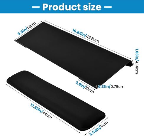 Adjustable Acrylic Keyboard Stand with Removable Memory Foam Wrist Rest, Non-Slip Silicone Pads, Fits Most Keyboards(Color:Black) in Saudi Arabia
