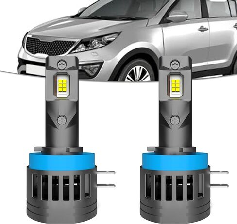 لمبة إضاءة H11B تناسب KIA Optima، Sportage، Sorento، Sedona، Forte، Rio، Amanti، Rondo، Ford Fiesta، H11B Low Beam، مجموعة مصابيح عالية الأداء، قطعتان in Kuwait
