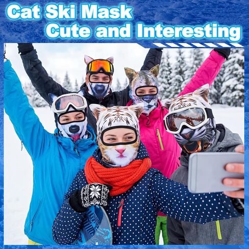 Cutecrop 12 Pcs 3D Cat Summer Face Mask, Funny Dog Cat Balaclava Face Cover for Cycling Motorcycle Sun Protection Animal Cooling Masks for Summer Outdoor Activities Beach Sports Cosplay in Kuwait