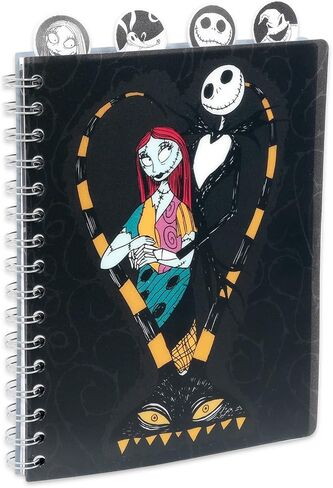 مجموعة أقلام Nightmare Before Christmas مع مجموعة أقلام - حزمة مع دفتر جاك سكيلينجتون الحلزوني مع علامات تبويب مقسمة وأقلام وملصقات | مجلة "إن بي سي". in Saudi Arabia