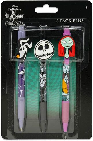 مجموعة أقلام Nightmare Before Christmas مع مجموعة أقلام - حزمة مع دفتر جاك سكيلينجتون الحلزوني مع علامات تبويب مقسمة وأقلام وملصقات | مجلة "إن بي سي". in Saudi Arabia