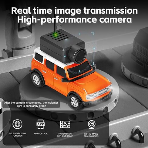 سيارة WLtoys Mini RC، سيارة الانجراف FPV RC بمقياس 1:64 مع كاميرا HD 720P، التحكم في تطبيق WiFi مع ألعاب السباق الصغيرة بمنظور الشخص الأول للمراهقين والبالغين (برتقالي) in Kuwait