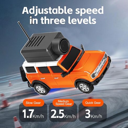 سيارة WLtoys Mini RC، سيارة الانجراف FPV RC بمقياس 1:64 مع كاميرا HD 720P، التحكم في تطبيق WiFi مع ألعاب السباق الصغيرة بمنظور الشخص الأول للمراهقين والبالغين (برتقالي) in Kuwait