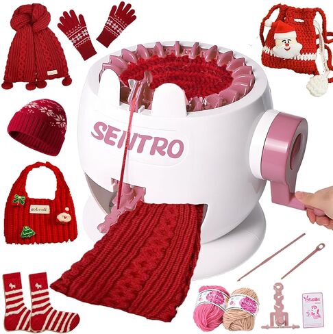 PKHOUHYI Sentro 22 Knitting Machine, Sentro 22 Needles Knitting Machine Automatic Circular Weaving Spinning Knitting Loom Machine Kit for Adults and Beginners for Kintting Toys/Scarf/Hats/Sweater in Saudi Arabia