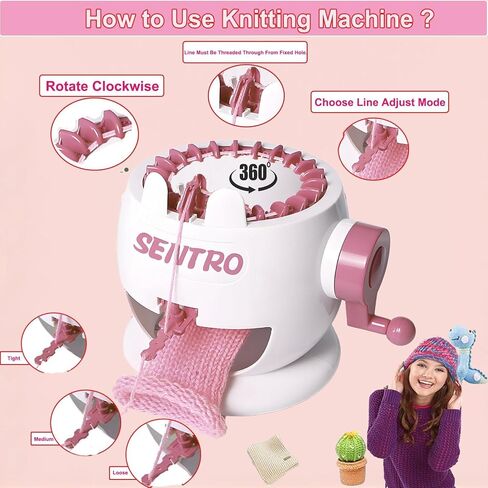 PKHOUHYI Sentro 22 Knitting Machine, Sentro 22 Needles Knitting Machine Automatic Circular Weaving Spinning Knitting Loom Machine Kit for Adults and Beginners for Kintting Toys/Scarf/Hats/Sweater in Saudi Arabia