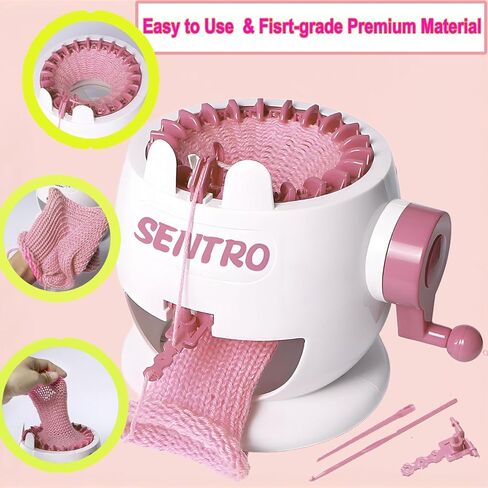 PKHOUHYI Sentro 22 Knitting Machine, Sentro 22 Needles Knitting Machine Automatic Circular Weaving Spinning Knitting Loom Machine Kit for Adults and Beginners for Kintting Toys/Scarf/Hats/Sweater in Saudi Arabia