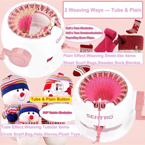 PKHOUHYI Sentro 22 Knitting Machine, Sentro 22 Needles Knitting Machine Automatic Circular Weaving Spinning Knitting Loom Machine Kit for Adults and Beginners for Kintting Toys/Scarf/Hats/Sweater in Saudi Arabia