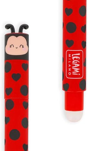 LEGAMI - Set of 5 Erasable Gel Pens with Thermosensitive Erase Ink, Range of ink colours & barrel designs, 0.7mm Tip, Lady Bug, Cow, Donkey, Pig & Bee in Kuwait