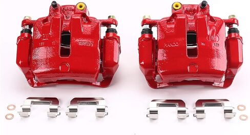 PowerStop Front Red Powder Coated Brake Caliper Pair for Buick LaCrosse 2012-16 |Regal 2011-13 |Chevrolet Malibu 2013-15 |Malibu Limited 2016 - High-Temp Brake Caliper Upgrade, S5270A in Kuwait