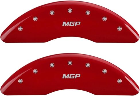 أغطية فرجار MGP 16230SMGPRD غطاء فرجار أمامي وخلفي بطبقة مسحوق أحمر، مجموعة مكونة من 4 قطع (أحرف MGP فضية، منقوشة) in Kuwait