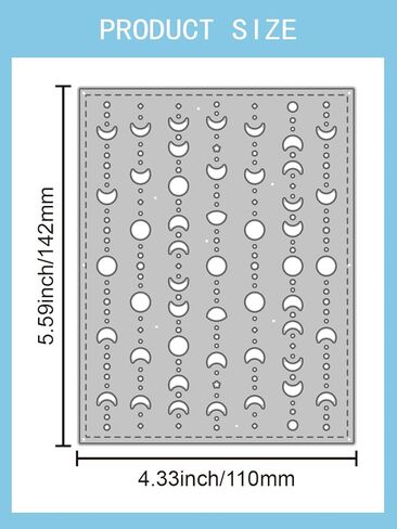 1Pc Moon Stars Background Cut Dies, Carbon Steel Cutting Dies Stencils for DIY Scrapbooking Journal Photo Album Decorative Embossing Paper Card Crafts Supply, 142x110x0.8mm in Kuwait