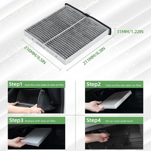 CF12140 Premium Cabin Air Filter With Activated Carbon Compatible with TOYOTA YARIS 2017-2020 MAZDA CX-3 2016-2022 SCION IA 2016 in Kuwait