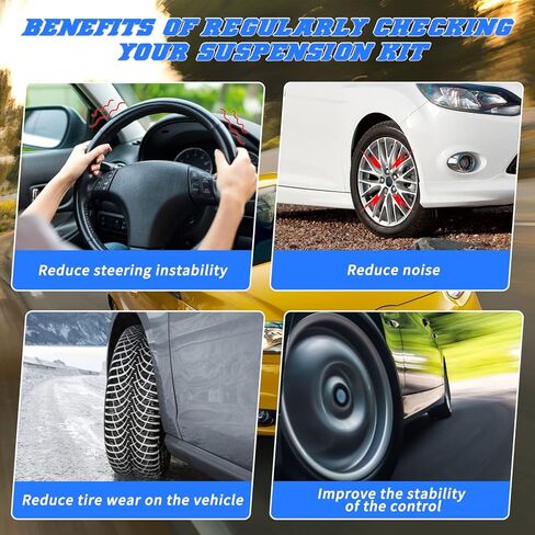8 قطع طقم تعليق أمامي سفلي يسار يمين أذرع التحكم مع مفاصل كروية البطانات قضيب ربط قضيب نهاية وصلة بديلة لفورد فوكس 2012-2018 (بدون عجلات 15 بوصة) C-MAX 2013-2018 in Kuwait