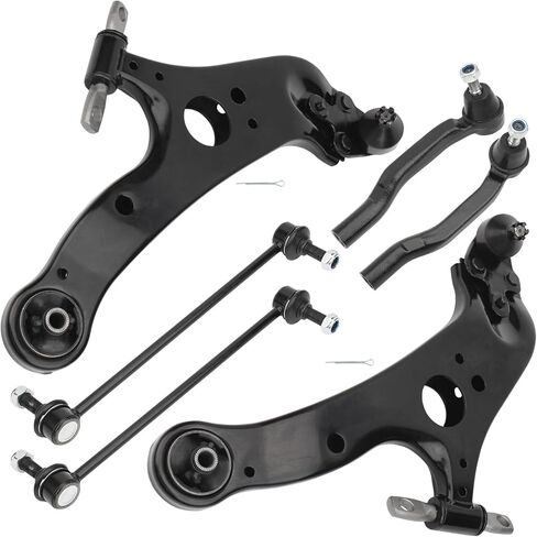 Front Lower Control Arms Kit Compatible with Toyota Sienna 2011-2018 - Ball Joints Sway Bars Outer Tie Rods Front End Suspension kit in Kuwait