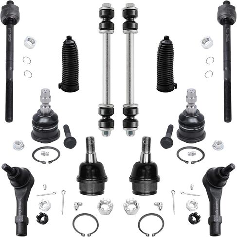 Detroit Axle - 12pc Front Suspension Kit for Ford Ranger Mazda B2300 B2500 B3000 B4000 [Coil Front Spring] 4 Upper & Lower Ball Joints 4 Inner & Outer Tie Rods 2 Sway Bar End Links 2 Boots Replacement in Kuwait