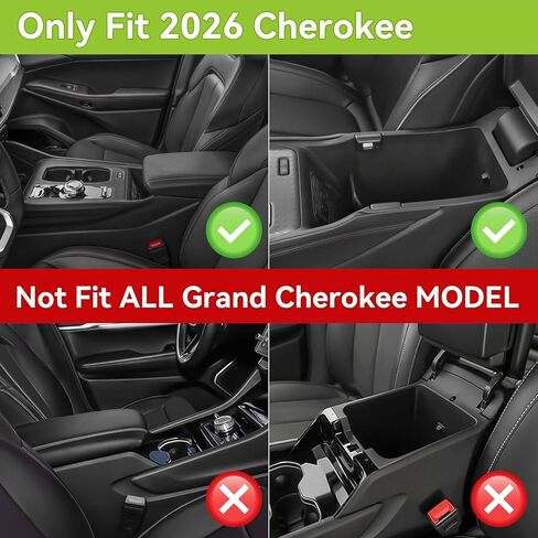 منظم وحدة التحكم المركزية HGWEI متوافق مع الملحقات الداخلية لسيارة Jeep Cherokee لعام 2026، وصينية تخزين مسند الذراع الأوسط، وإدراج حجرة وحدة التحكم الثانوية (لا تناسب Grand Cherokee) in Kuwait
