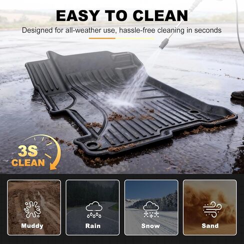 All Weather Floor Mats Fit for Honda Accord Sedan 2017 2016 2015 2014 2013, AOMSAZTO Rubber Floor Liners for Accord Sedans 1st & 2nd Row All-Round Protection (Not for Coupe) in Kuwait