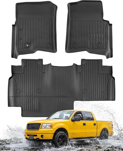 Car Floor Mats for Ford F150: 2004-2008 SuperCrew/Crew Cab Only & for Lincoln Mark LT 2006–2008 Crew Cab, All Weather Truck Liners for F-150 Accessories, Custom Fit Front Rear Floor Liners for Pickup in Kuwait