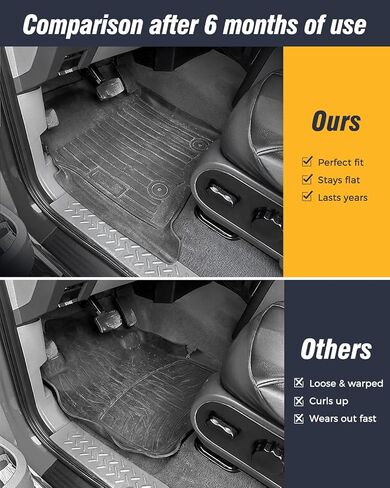 Car Floor Mats for Ford F150: 2004-2008 SuperCrew/Crew Cab Only & for Lincoln Mark LT 2006–2008 Crew Cab, All Weather Truck Liners for F-150 Accessories, Custom Fit Front Rear Floor Liners for Pickup in Kuwait