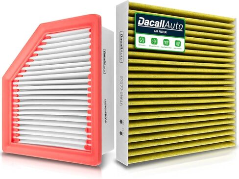 مجموعة فلتر هواء المقصورة والمحرك من الكربون المنشط مناسبة لنيسان Rogue L4-2.5L (2021-2023)، لنيسان Rogue L3-1.5L (2022-2025)، استبدال الجزء رقم. 16546-6RA0A 272775NA1A in Kuwait