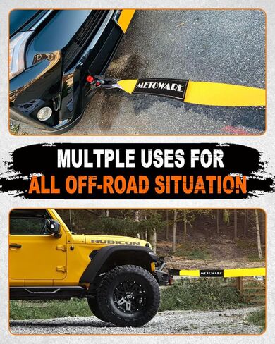 METOWARE Heavy Duty Tow Strap Recovery Kit - 3" x 20ft(35,000lbs) Tree Saver Winch Strap + 3/4" D Ring Shackles(2pcs) + Storage Bag - Truck, SUV, ATV Off Road Towing Strap Kit in Kuwait
