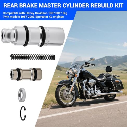 مجموعة إعادة بناء أسطوانة الفرامل الخلفية الرئيسية 42382-87 بديلة متوافقة مع Harley Softail Dyna FXR Electra Glide Road King Sportster، طقم إصلاح الفرامل الخلفية DS-195059 in Kuwait