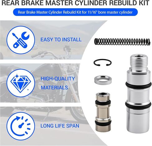 مجموعة إعادة بناء أسطوانة الفرامل الخلفية الرئيسية 42382-87 بديلة متوافقة مع Harley Softail Dyna FXR Electra Glide Road King Sportster، طقم إصلاح الفرامل الخلفية DS-195059 in Kuwait