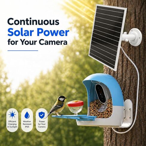 FSVGYY 8W Solar Panel for Security Cameras, Waterproof Outdoor Solar Charger with 360° Adjustable Mount, USB-C & Micro-USB, Compatible with Outdoor Wireless Cameras in Kuwait