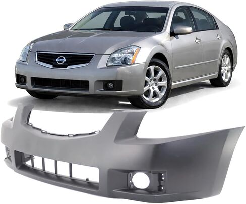 FitParts Compatible With Front Bumper Cover 2007-2008 Nissan Maxima SE Touring SL Luxury Sedan 07-08. New, Primed and Ready for Paint. With Fog Light Holes. NI1000247 62022ZK30B in Kuwait