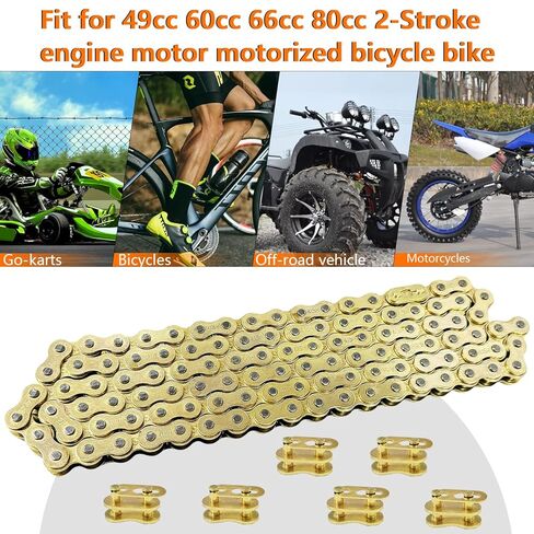 Gold 415H-110L Chain with Connecting Master Link for 49cc 60cc 66cc 80cc 2-Stroke Engine Motor Motorized Bicycle Bike Minibike in Kuwait