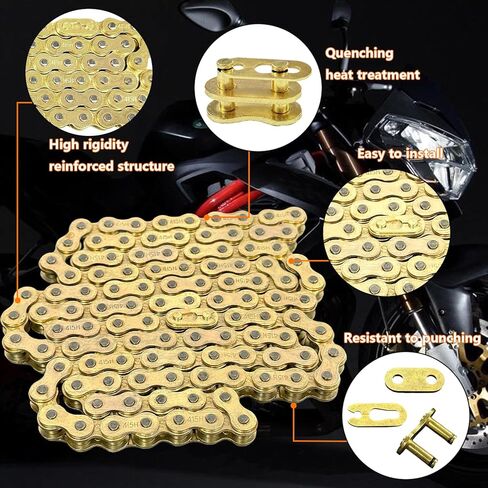 Gold 415H-110L Chain with Connecting Master Link for 49cc 60cc 66cc 80cc 2-Stroke Engine Motor Motorized Bicycle Bike Minibike in Kuwait