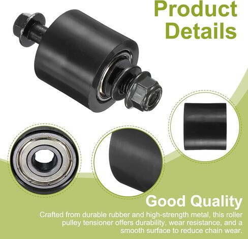 PATIKIL 8mm Roller Pulley Tensioner, Chain Roller Pulley Tensioner Mini Bike Parts Nylon Cylinder Type Guide Wheel Chain Guide Slider Set for Mini Motorcycle Dirt Bike, Black in Kuwait