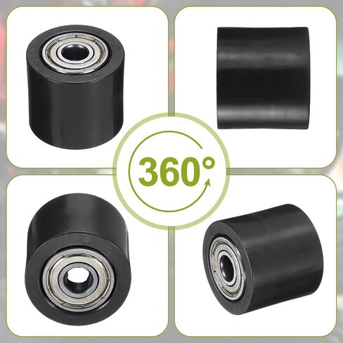 PATIKIL 8mm Roller Pulley Tensioner, Chain Roller Pulley Tensioner Mini Bike Parts Nylon Cylinder Type Guide Wheel Chain Guide Slider Set for Mini Motorcycle Dirt Bike, Black in Kuwait