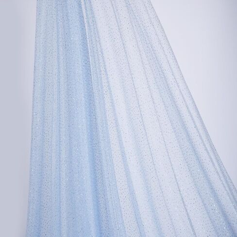 60" x 8 Yards Glitter Tulle Fabric Rolls for Bridal Veil Tutu Skirts Tulle Bolt Ribbons DIY Sewing Crafts Wedding Arch Bridal Showers Decoration Photography - Light Blue in Saudi Arabia