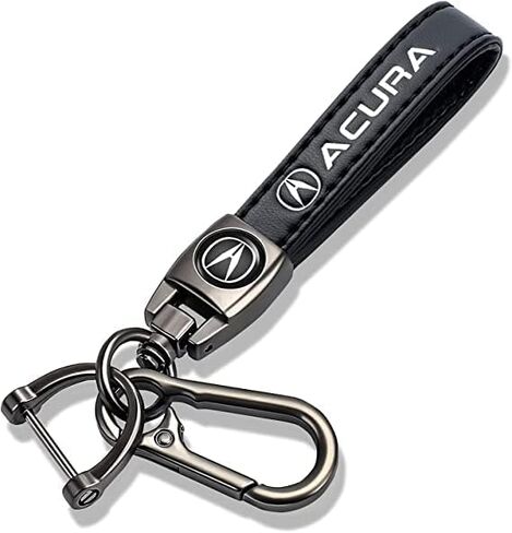 leather car keychain set for Acura CDX NSX RDX RLX TLX TLX-L men and women family present keychain key ring lanyard accessories (black) in Kuwait