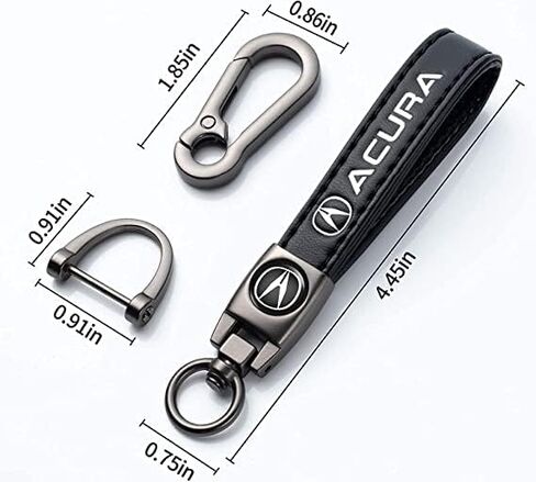 leather car keychain set for Acura CDX NSX RDX RLX TLX TLX-L men and women family present keychain key ring lanyard accessories (black) in Kuwait