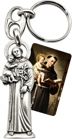 Westmon Works St. Anthony Keychain – Patron Saint of Lost Items – Italian Pewter Catholic Key Ring with American Made Prayer Card in Kuwait