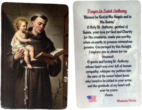Westmon Works St. Anthony Keychain – Patron Saint of Lost Items – Italian Pewter Catholic Key Ring with American Made Prayer Card in Kuwait