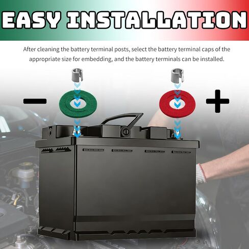 4PCS Positive/Negative Car Battery Terminal Shim with 4PCS Washers,Lead Car Battery Post Shims as Restoration Accessories,Professional Batteries Shim for Cars SUVs in Kuwait