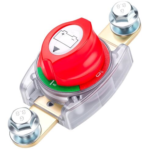 Side Post Battery Disconnect Switch, Malictele On/Off 12-48V Battery Disconnect Switch 275A Heavy Duty Kill Switch for Car, Vehicle, RV and Boat-Compact Size, Removable Knob in Saudi Arabia