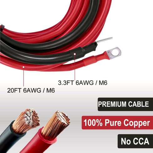 THEPRO Upgraded 12V 140 Amp Dual Battery Isolator Kit with 20ft Real 6 AWG Pure Copper Cable - VSR 2.0 Smart Voltage Sensitive Relay AUTO Charger for RV, Marine, Car, Camper & UTV, Dual Battery Setup in Saudi Arabia