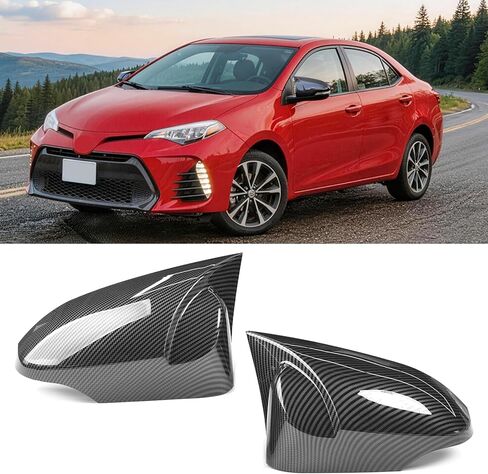 زوج واحد من Yumzeco متوافق مع غطاء مرآة Toyota Corolla Ox Horn 2014-2018/Camry 2013-2017/Venza 2013-2015، غطاء مرآة LH & RH لسيارة Toyota مع فتحة خفيفة من ألياف الكربون in Kuwait